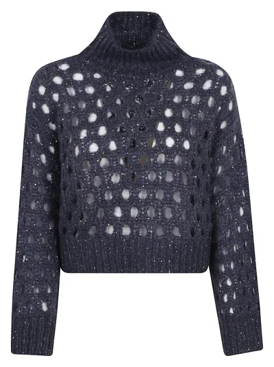 Brunello Cucinelli Turtleneck In Blue