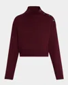 Brunello Cucinelli Cashmere Cropped High-neck Sweater In Brown