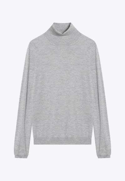 BRUNELLO CUCINELLI TURTLENECK CASHMERE AND SILK SWEATER