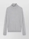 Brunello Cucinelli Light Grey Turtleneck In Cashmere Blend In Gray