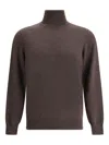 Brunello Cucinelli Turtleneck Cashmere Sweater In Brown