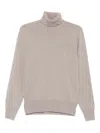 Brunello Cucinelli Turtleneck Cashmere Sweater In Gray