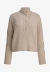 Brunello Cucinelli Turtleneck Cropped Sweater In Neutral