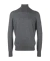 Brunello Cucinelli Wool Turtleneck Sweater With Ribbed Cuffs And Hem In Black