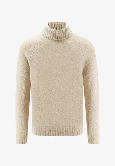 Brunello Cucinelli Turtleneck Knitted Cashmere Sweater In Gray