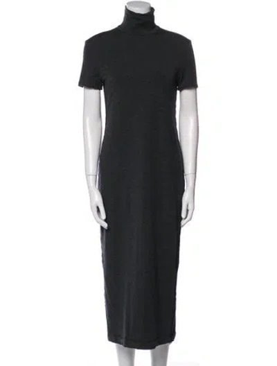 Pre-owned Brunello Cucinelli Turtleneck Long Dress In Gray