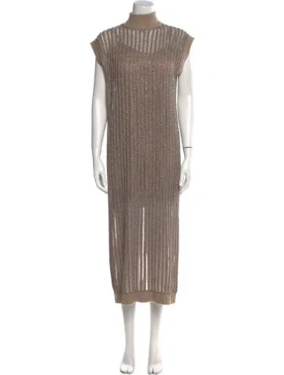 Pre-owned Brunello Cucinelli Turtleneck Long Dress W/ Tags