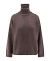 Brunello Cucinelli Women Cashmere Turtle-neck Sweater In Brown