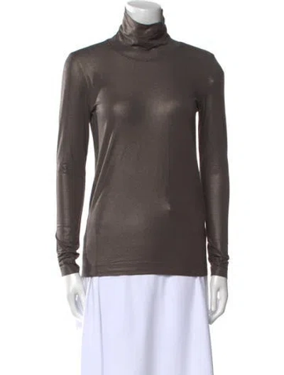 Pre-owned Brunello Cucinelli Turtleneck Long Sleeve Top In Gray