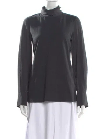 Pre-owned Brunello Cucinelli Turtleneck Long Sleeve Top In Gray