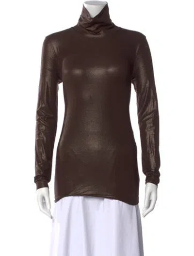Pre-owned Brunello Cucinelli Turtleneck Long Sleeve Top W/ Tags In Neutral