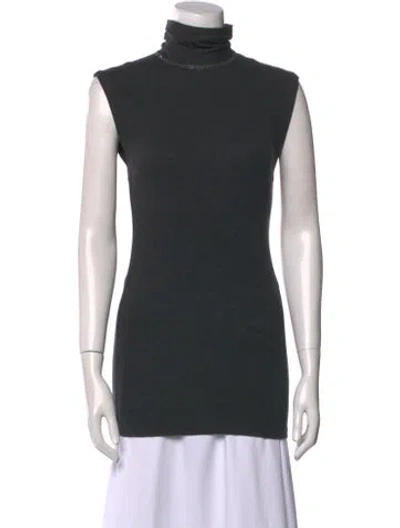 Pre-owned Brunello Cucinelli Turtleneck Mini Dress In Gray