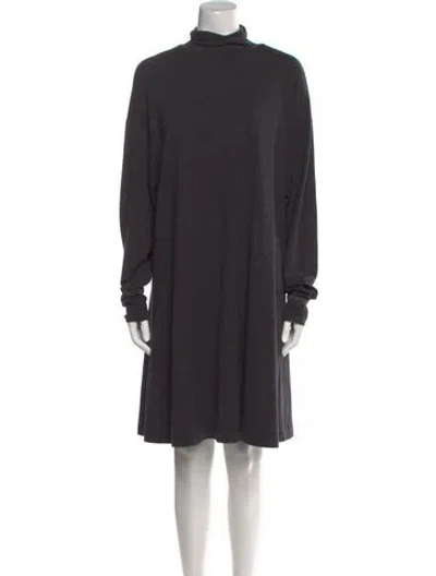 Pre-owned Brunello Cucinelli Turtleneck Mini Dress In Gray