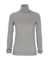 Brunello Cucinelli Cashmere And Silk-blend Turtleneck Sweater In Gray
