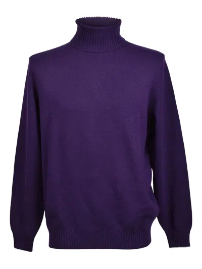 Brunello Cucinelli Turtleneck Ribbed-cuff Sweater In Purple