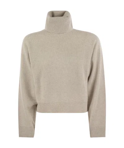 BRUNELLO CUCINELLI BRUNELLO CUCINELLI TURTLENECK RIBBED JUMPER