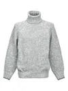 Brunello Cucinelli Turtleneck Ribbed Knit Sweater In Gray
