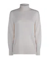 Brunello Cucinelli Long Sleeve Turtleneck Knitwear With Ribbed Cuffs And Hem In White
