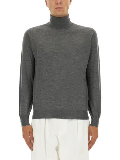 Brunello Cucinelli Lightweight Turtleneck Sweater In Cashmere And Silk In Gray