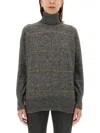 Shop Brunello Cucinelli Turtleneck Shirt In Grey