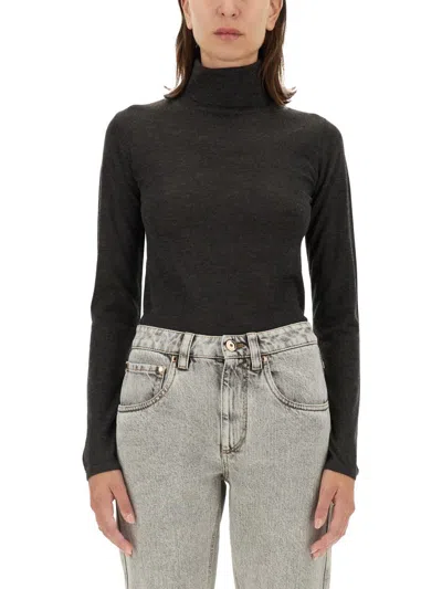 Brunello Cucinelli Turtleneck Shirt In Grey