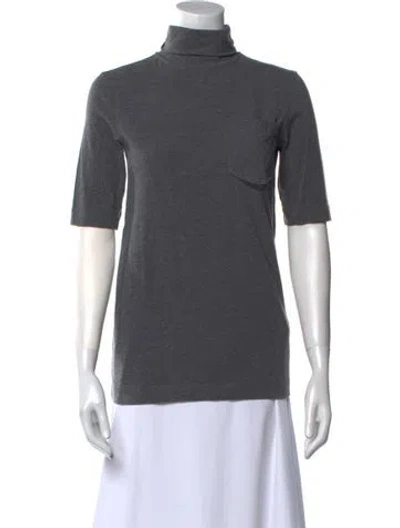 Pre-owned Brunello Cucinelli Turtleneck Short Sleeve Top In Gray