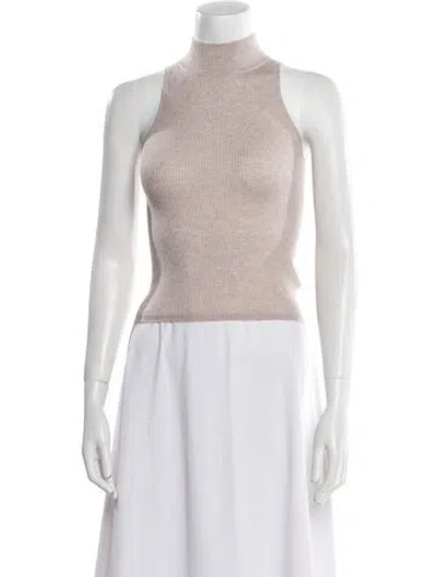 Pre-owned Brunello Cucinelli Turtleneck Sleeveless Crop Top In Pink
