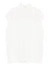 Brunello Cucinelli Turtleneck Sleeveless Top In White