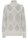 Brunello Cucinelli Dazzling Argyle Wool And Mohair Sweater