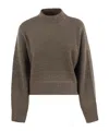 Brunello Cucinelli Women Cashmere And Wool Turtleneck Sweater In Gray