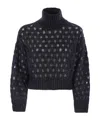 Brunello Cucinelli Dazzling Net Sweater In Black