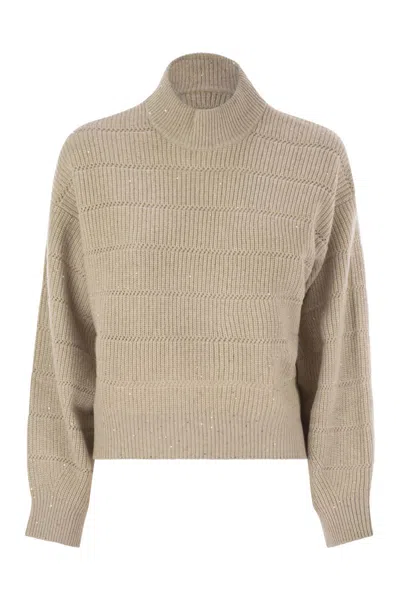 Brunello Cucinelli Turtleneck Sweater In Neutral