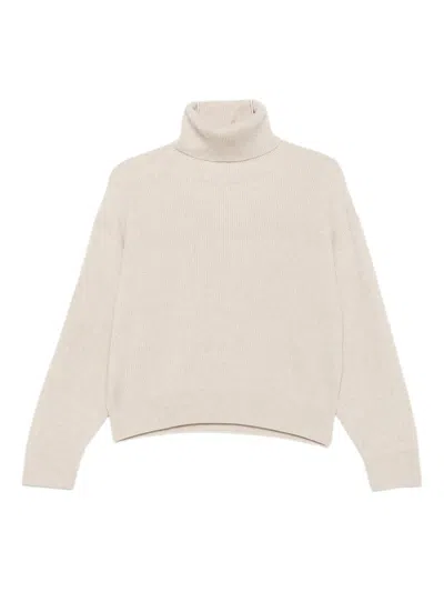 Brunello Cucinelli Turtleneck Sweater In Animal Print