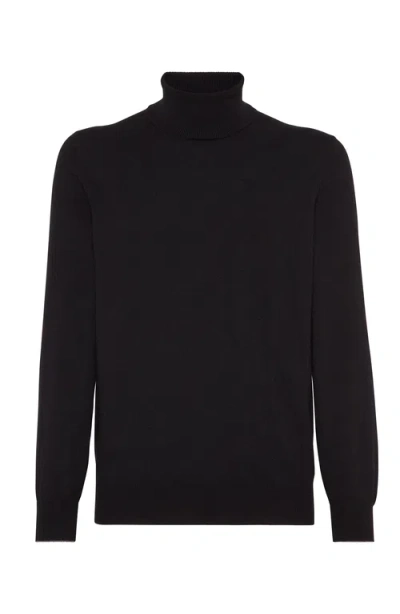Brunello Cucinelli Turtleneck Sweater In Black
