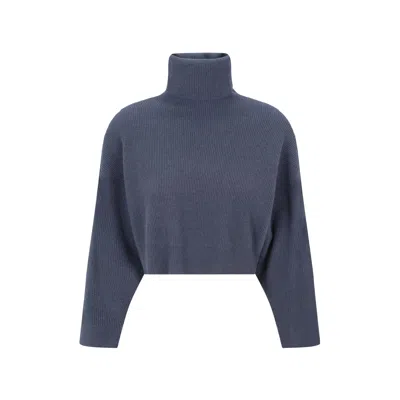 Brunello Cucinelli Turtleneck Sweater In Blue