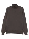 Brunello Cucinelli Wool Blend Turtleneck Sweater Clothing In Brown
