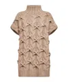 Brunello Cucinelli Women Beige Cashmere Feather Crisscross Cable Sweater In Brown