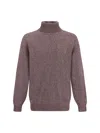 Brunello Cucinelli Alpaca-blend Flecked Rollneck Sweater In Cipolla