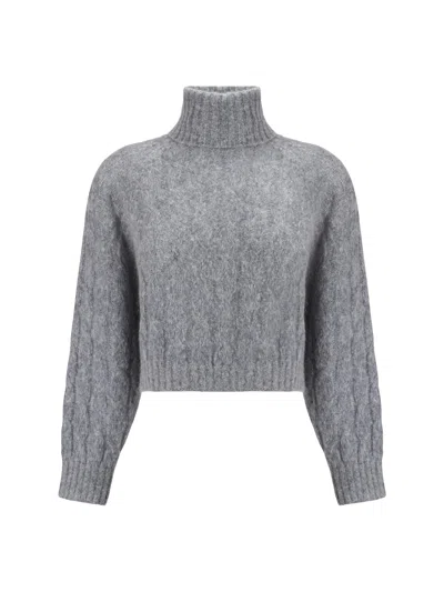 Brunello Cucinelli Turtleneck Sweater In Denim
