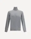 Brunello Cucinelli Lightweight Turtleneck Sweater In Cashmere And Silk In Gray