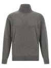 Brunello Cucinelli Grey Turtleneck Sweater In Gray