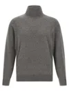 Brunello Cucinelli Grey Turtleneck Sweater In Gray