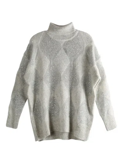 Brunello Cucinelli Turtleneck Sweater In Gray