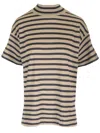 Brunello Cucinelli Sparkling Stripe Turtleneck Sweater In Cashmere And Silk