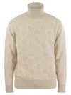 Brunello Cucinelli Men's Intarsia Knit Roll Neck Sweater In Panama