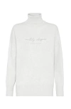 Brunello Cucinelli Wool-blend Turtleneck In Pearl Grey