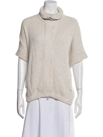 Pre-owned Brunello Cucinelli Turtleneck Sweater In White