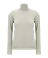 Brunello Cucinelli Cashmere-silk Glitter Turtleneck Sweater In White