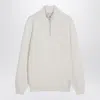 Brunello Cucinelli White Turtleneck Sweater With Zip Men