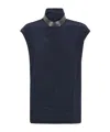 Brunello Cucinelli Embellished High-neck Top In Blue